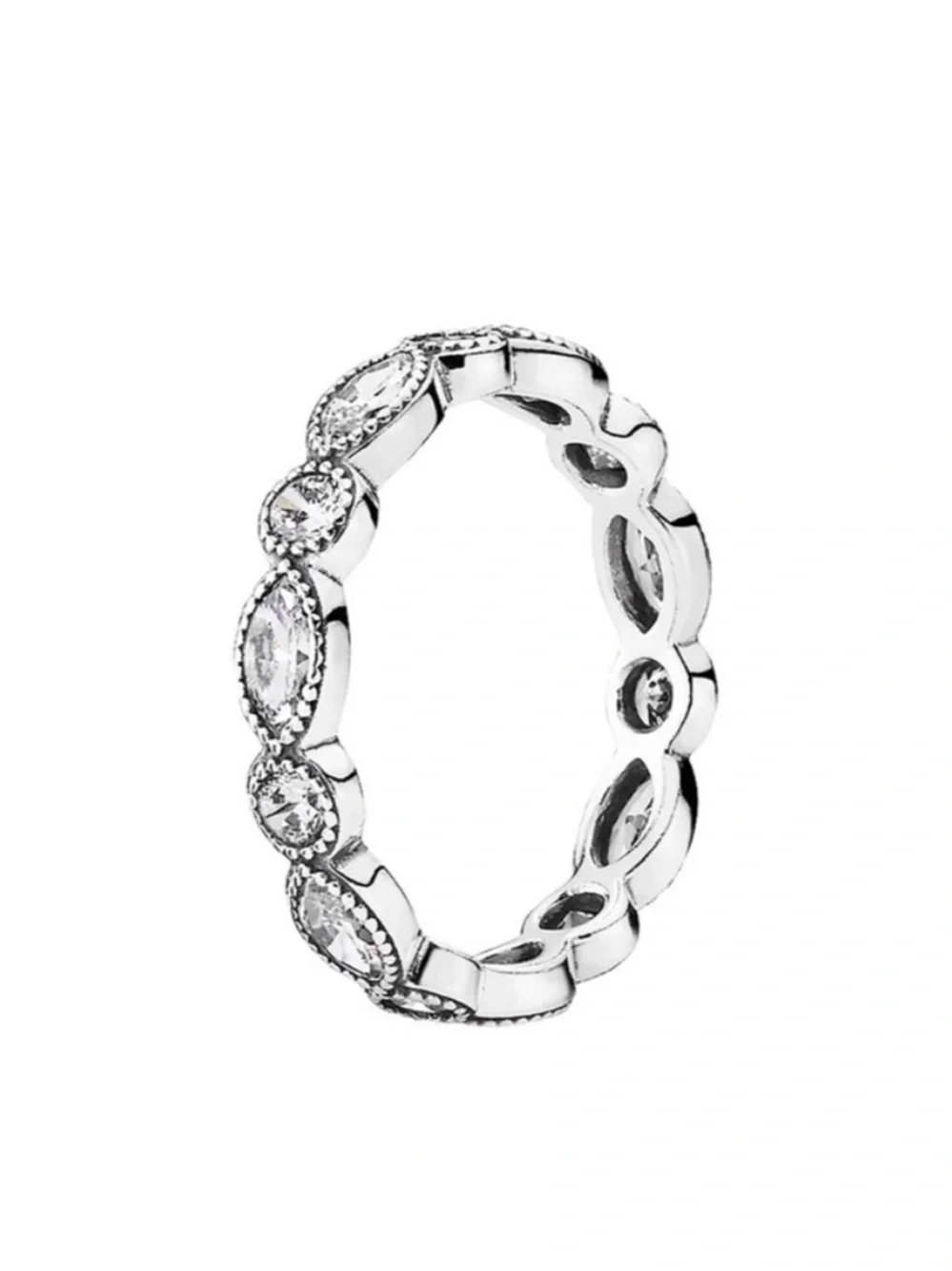 Pandora Silver Marquise & Round Clear Stone Ring
